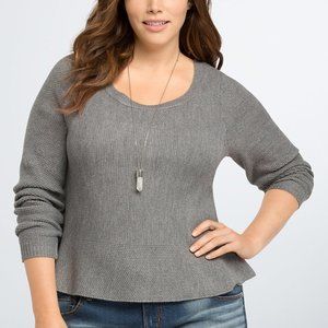Torrid Grey Peplum Crop Sweater sz 2